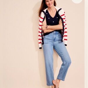 Talbots SUMMERWEIGHT STRAIGHT ANKLE JEANS BRICKELL WASH Pteppy Neutral Sz 12